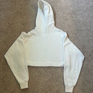 Alo Cropped White Women's Bae Hoodie - xs
